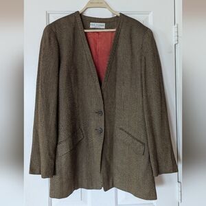 Vintage Paul Stanley Herringbone Brown Women's Blazer